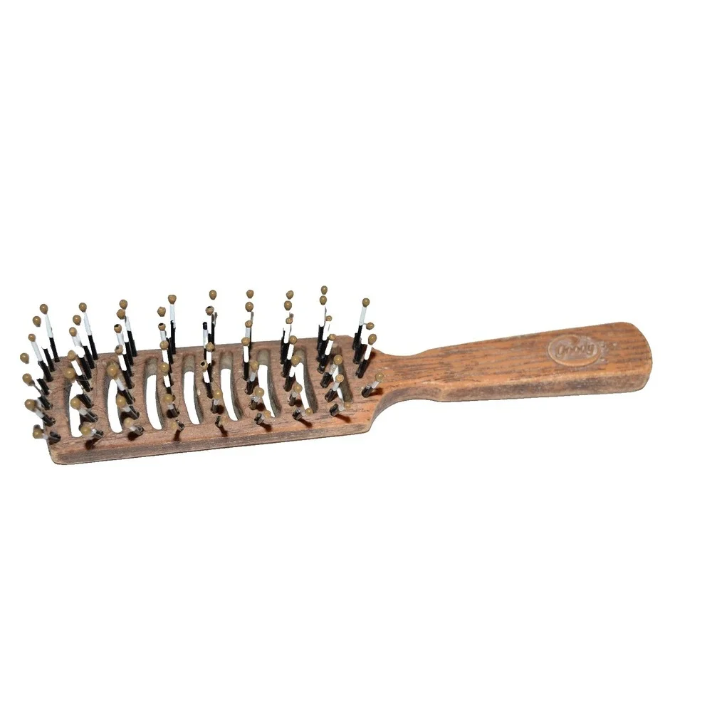 Vtg Goody USA Faux Wood‎ Vented Styling Hair Brush Ball Tipped 6
